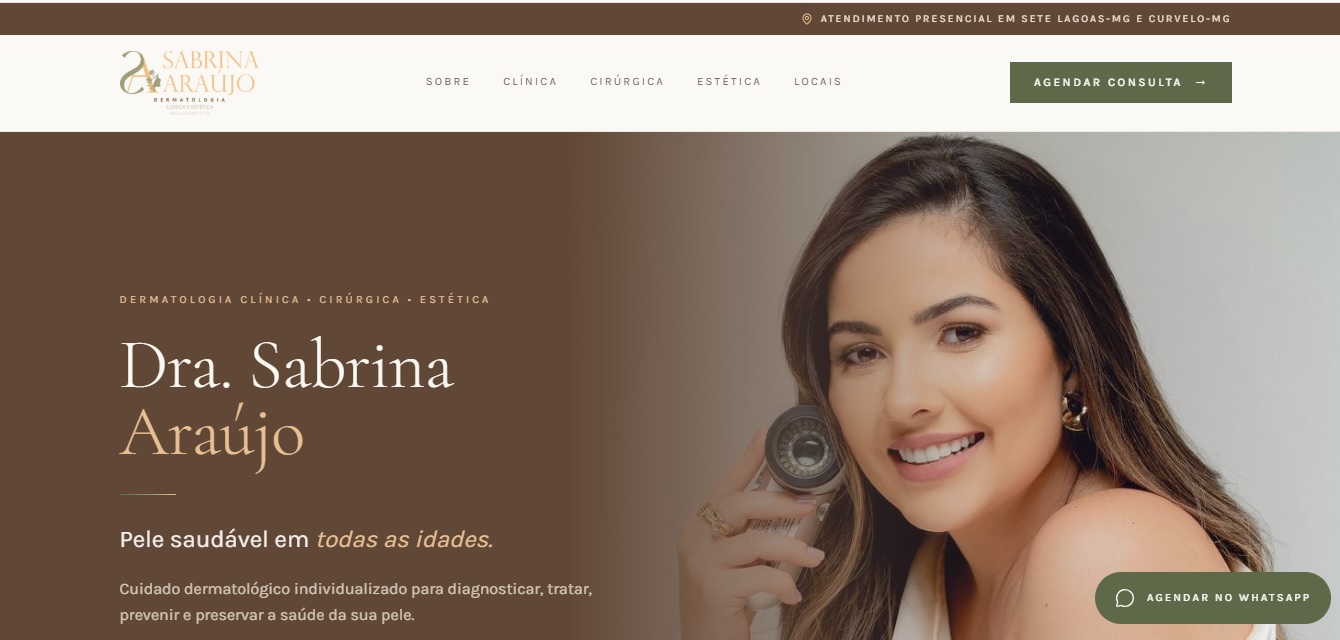 Landing page criada para Dra. Sabrina Araújo