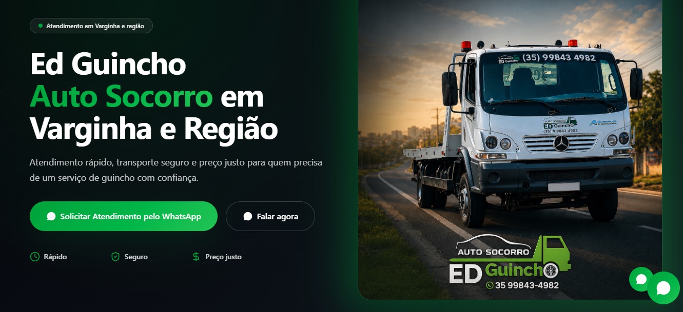 Landing page criada para Ed Guincho