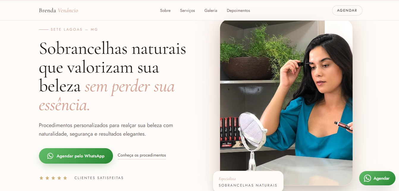 Landing page criada para Brenda Venâncio